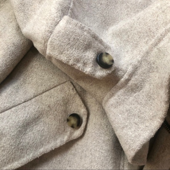 Zara Wool Blend Cape Sleeve Coat - Picture 8 of 9